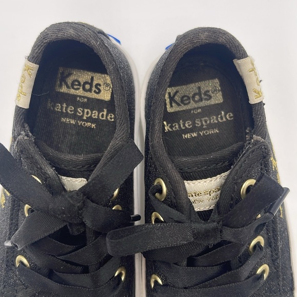 Kate Spade x Keds Black Glitter Sneakers Lace Toddler Size US 5M - Picture 10 of 13